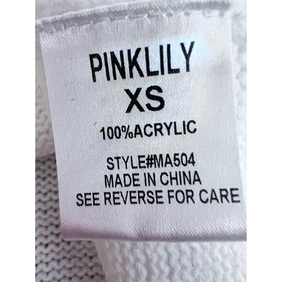 PINK LILY V-NECK RANDOM MIXED COLOR CROCHET SQUARE PATTERN BELL SLEEVE SWEATER - Picture 11 of 12